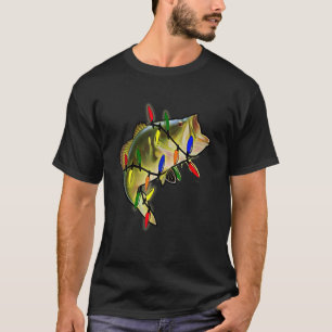 Merry Fishmas Christmas Tree Lights Bass Christmas T-Shirt