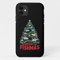 Merry Fishmas Christmas Tree Lights Fish Fishing 