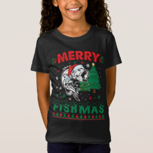 Merry Fishmas Fish Fishing Dad Fisherman Christmas T-Shirt