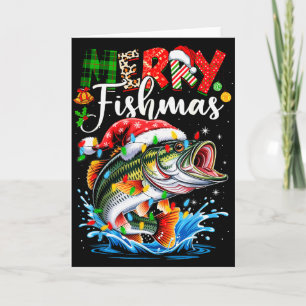 Merry Fishmas Fish Fishing Merry Xmas Christmas Me Card