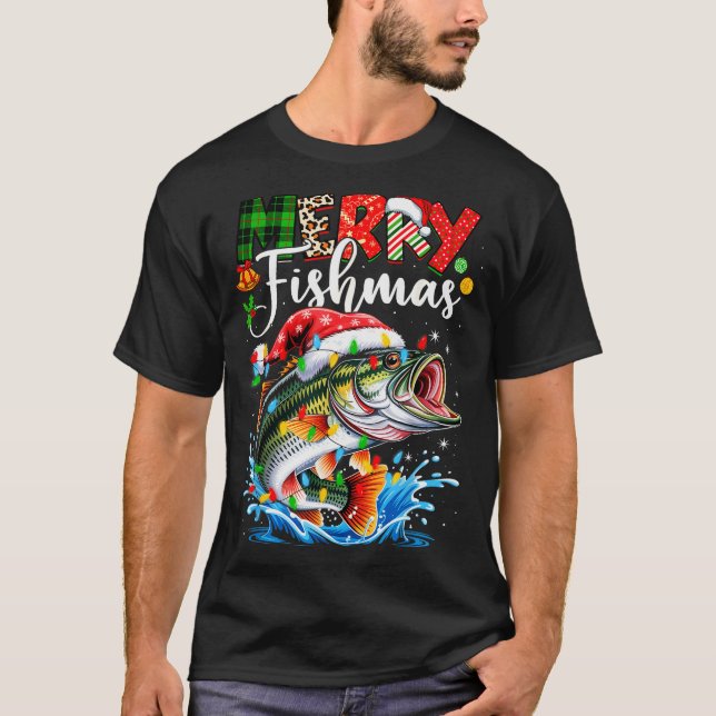 Merry Fishmas Fish Fishing Merry Xmas Christmas Me T-Shirt (Front)