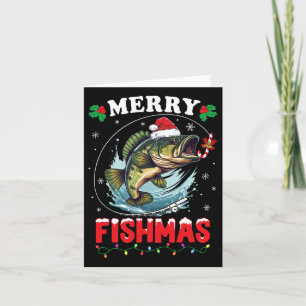 Merry Fishmas Fish Funny Fishing Christmas Dad Men Card