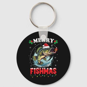 Merry Fishmas Fish Funny Fishing Christmas Dad Men Key Ring