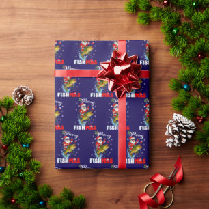 Merry Fishmas Fishing Christmas Gift Wrapping Paper