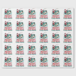 Merry Fishmas Fishing Christmas Santa Claus Xmas Wrapping Paper