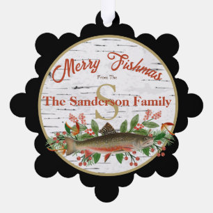 Merry Fishmas  Fly Fishing Tree Decoration Card