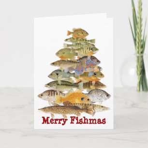 Merry Fishmas- Freashwater Fish Christmas Tree Holiday Card
