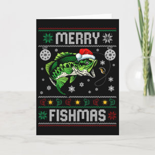 Merry Fishmas Fun Fish Fishing Fisherman Ugly Chri Card