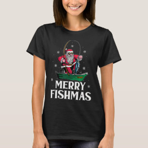 Merry Fishmas Funny Christmas Fishing Lover Fisher T-Shirt