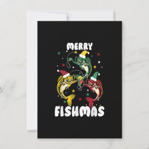 Merry Fishmas Funny Christmas Fishing Xmas Fisherm Invitation