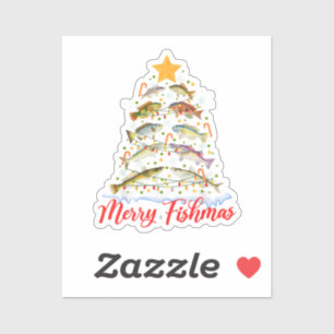 Merry Fishmas Funny Christmas Tree Lights Fish Fis