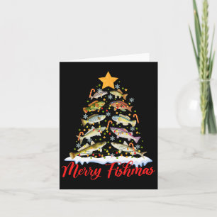 Merry Fishmas Funny Christmas Tree Lights Fish Fis Card