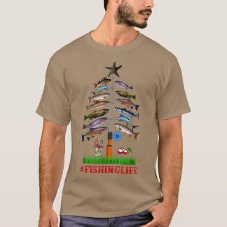 Merry Fishmas Funny Christmas Tree Lights Fish Fis T-Shirt