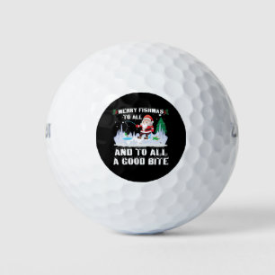 Merry Fishmas Funny Fish Fishing Fisherman Xmas Golf Balls