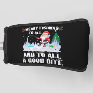 Merry Fishmas Funny Fish Fishing Fisherman Xmas Golf Head Cover