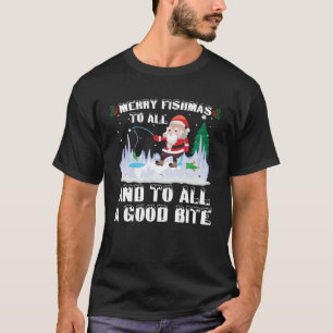 Merry Fishmas Funny Fish Fishing Fisherman Xmas T-Shirt
