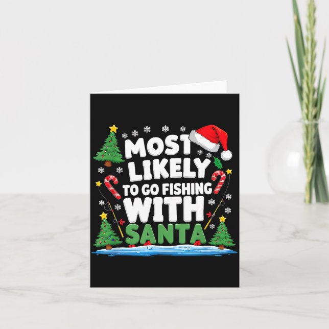 Merry Fishmas Funny Fish Santa Bigfoot Christmas F Card (Front)