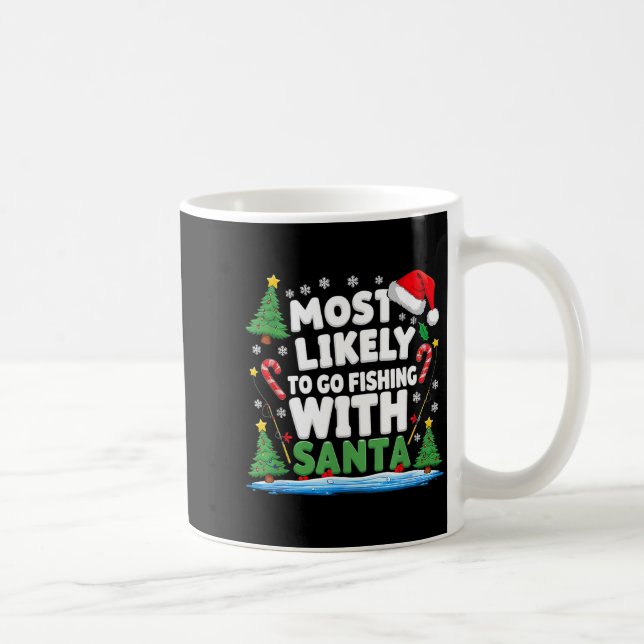 Merry Fishmas Funny Fish Santa Bigfoot Christmas F Coffee Mug (Right)