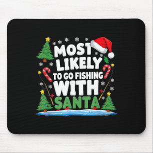 Merry Fishmas Funny Fish Santa Bigfoot Christmas F Mouse Mat