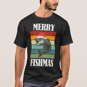 Merry Fishmas Funny Fisherman Christmas T-Shirt