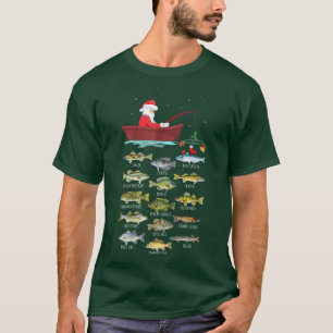Merry Fishmas Funny Fishing Christmas Tree Lights T-Shirt