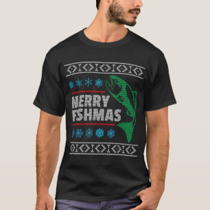 Merry Fishmas Funny Punny Fish Christmas T-Shirt