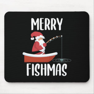 Merry Fishmas Funny Santa Fishing Fisherman Christ Mouse Mat