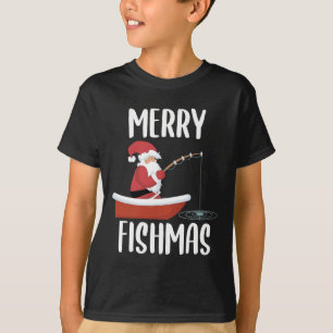 Merry Fishmas Funny Santa Fishing Fisherman Christ T-Shirt