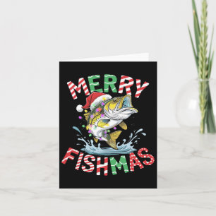 Merry Fishmas Santa Fishing Funny Fisherman Christ Card