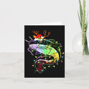 Merry Fishmas Santa Fishing Lovers Funny Fisherman Card