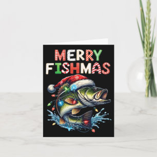 Merry Fishmas Santa Fishing Lovers Funny Fisherman Card