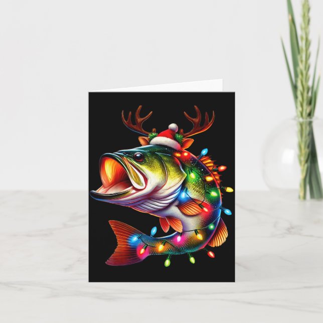 Merry Fishmas Santa Fishing Lovers Funny Fisherman Card (Front)