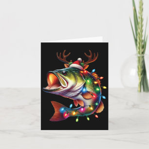 Merry Fishmas Santa Fishing Lovers Funny Fisherman Card
