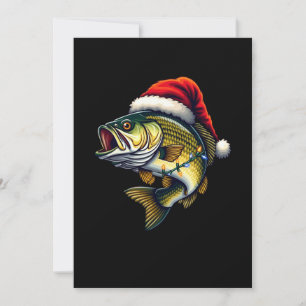 Merry Fishmas Santa Fishing Lovers Funny Fisherman Invitation