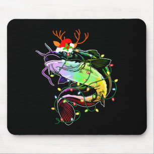 Merry Fishmas Santa Fishing Lovers Funny Fisherman Mouse Mat