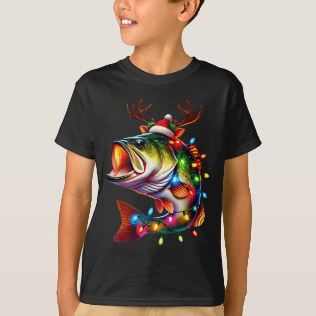 Merry Fishmas Santa Fishing Lovers Funny Fisherman T-Shirt (Front)