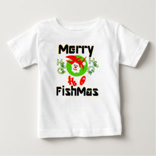 ♫♥Merry FishMas-SantaFish Toddlers Long Sleeve T♥♪ Baby T-Shirt