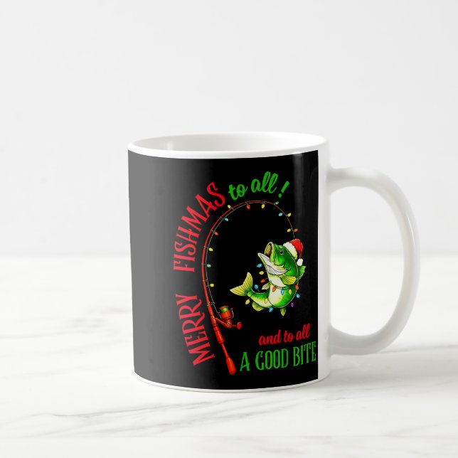 Merry Fishmas To All Fishing Fisherman's Funny Chr Coffee Mug (Right)