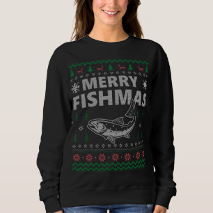 Merry Fishmas Ugly Christmas Pajama Costume Fishma Sweatshirt