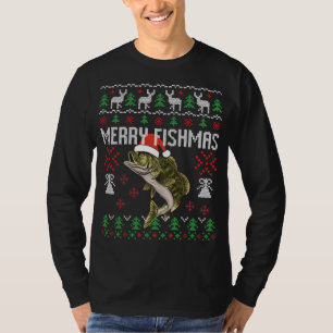 Merry Fishmas Ugly Christmas Sweater Funny Angler