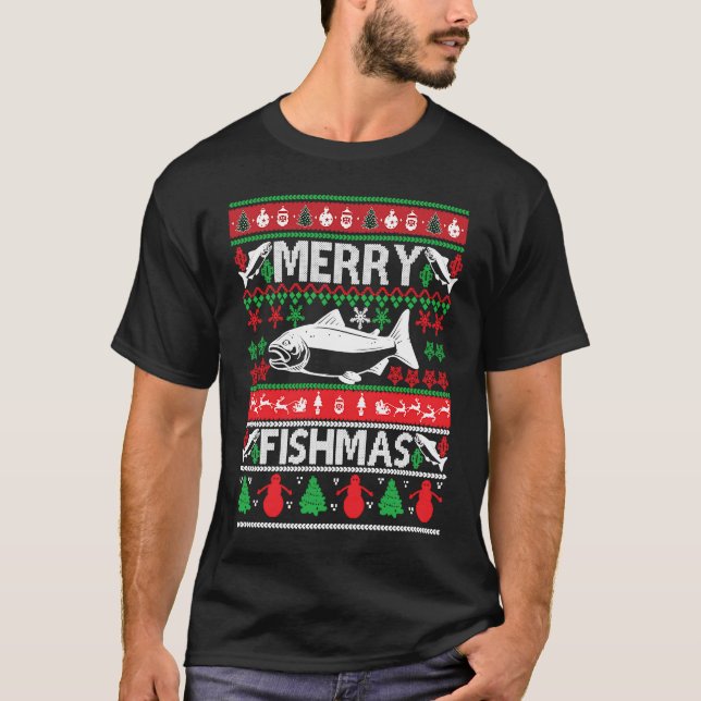 Merry Fishmas  Ugly Christmas Sweater Holiday Part (Front)