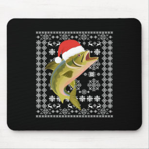 Merry Fishmas Ugly Christmas T Shirt Santa Fish Fi Mouse Mat