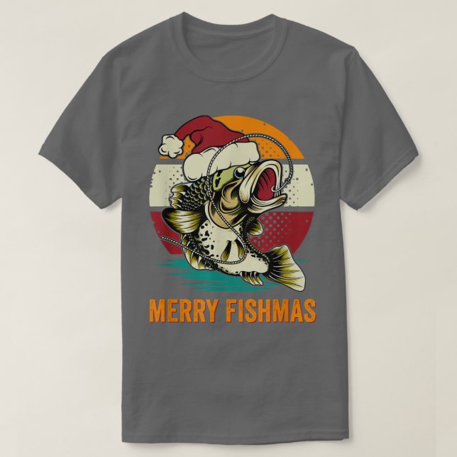 Merry Fishmas Ugly Sweater Fisherman Fishing Rod C (Design Front)