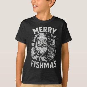 Merry Fishmas Vintage Santa Fishing Christmas Tank