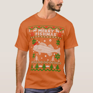 Merry Fishmas Walleye Fisherman Fishing Ugly Chris T-Shirt