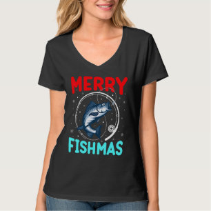 Merry Fishmas Xmas Fishing Fisherman Fish Christma T-Shirt
