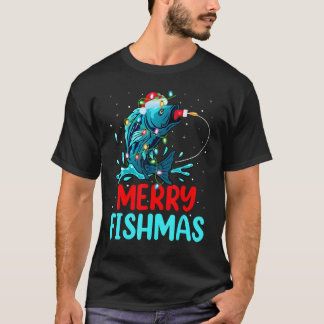 Merry Fishmas Xmas Fishing Fisherman Fish Christma T-Shirt