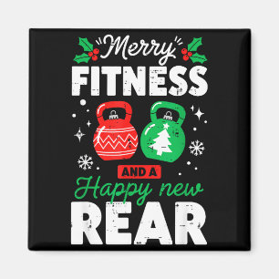 Merry Fitmas And A Happy New Rear Christmas Fitnes Magnet
