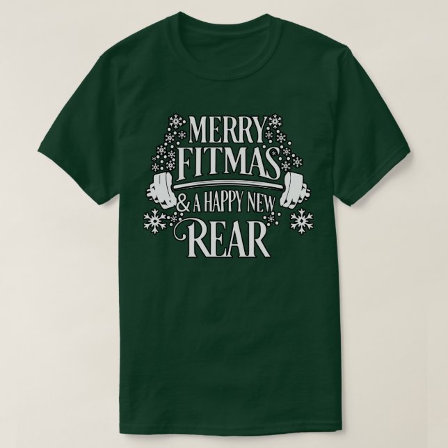merry fitmas and a happy new rear Merry Fitmas amp T-Shirt (Design Front)