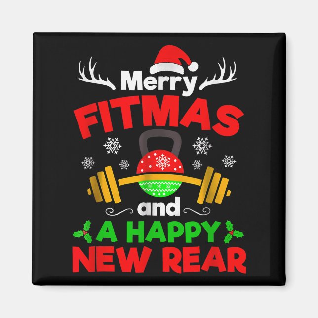 Merry Fitmas And A Happy New Year  Magnet (Front)